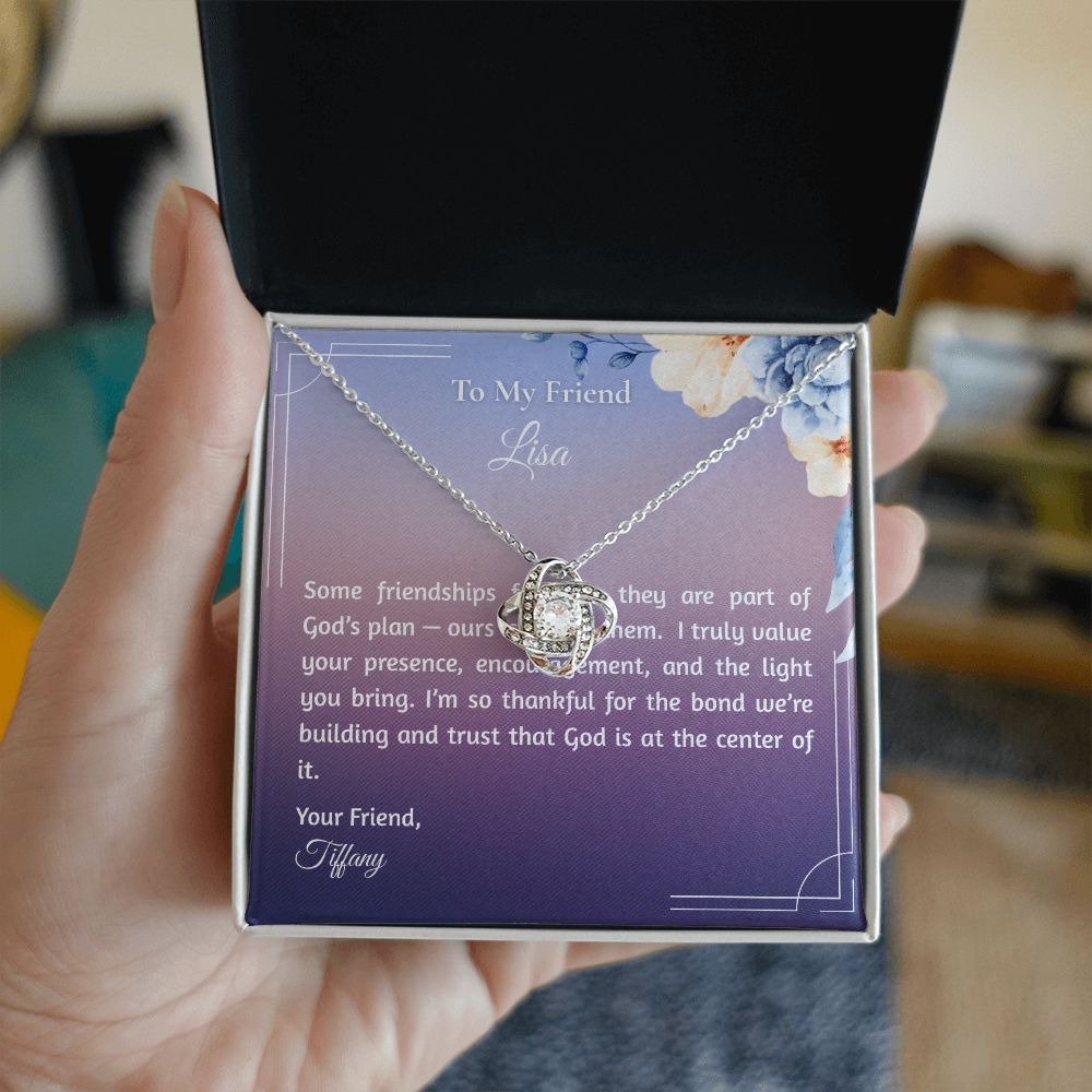 Friend Gift Love Bow Necklace and "God's Plan" Message Card - Christian Gifts