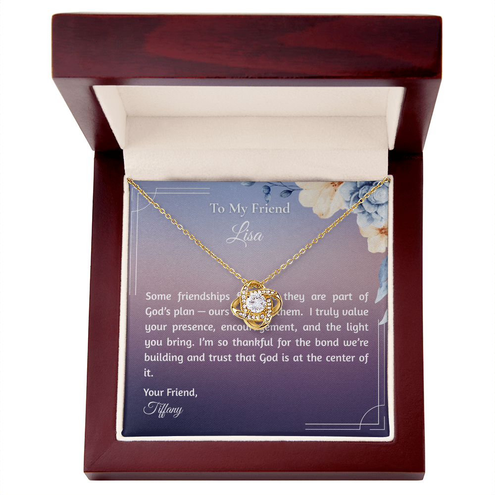 Friend Gift Love Bow Necklace and "God's Plan" Message Card - Christian Gifts