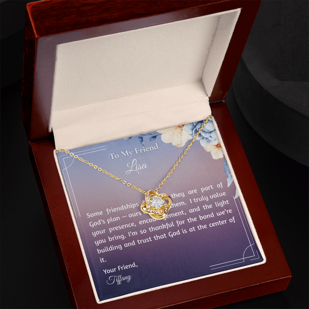 Friend Gift Love Bow Necklace and "God's Plan" Message Card - Christian Gifts
