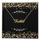 Customized Name Necklace with Gold Sparkle Message Card