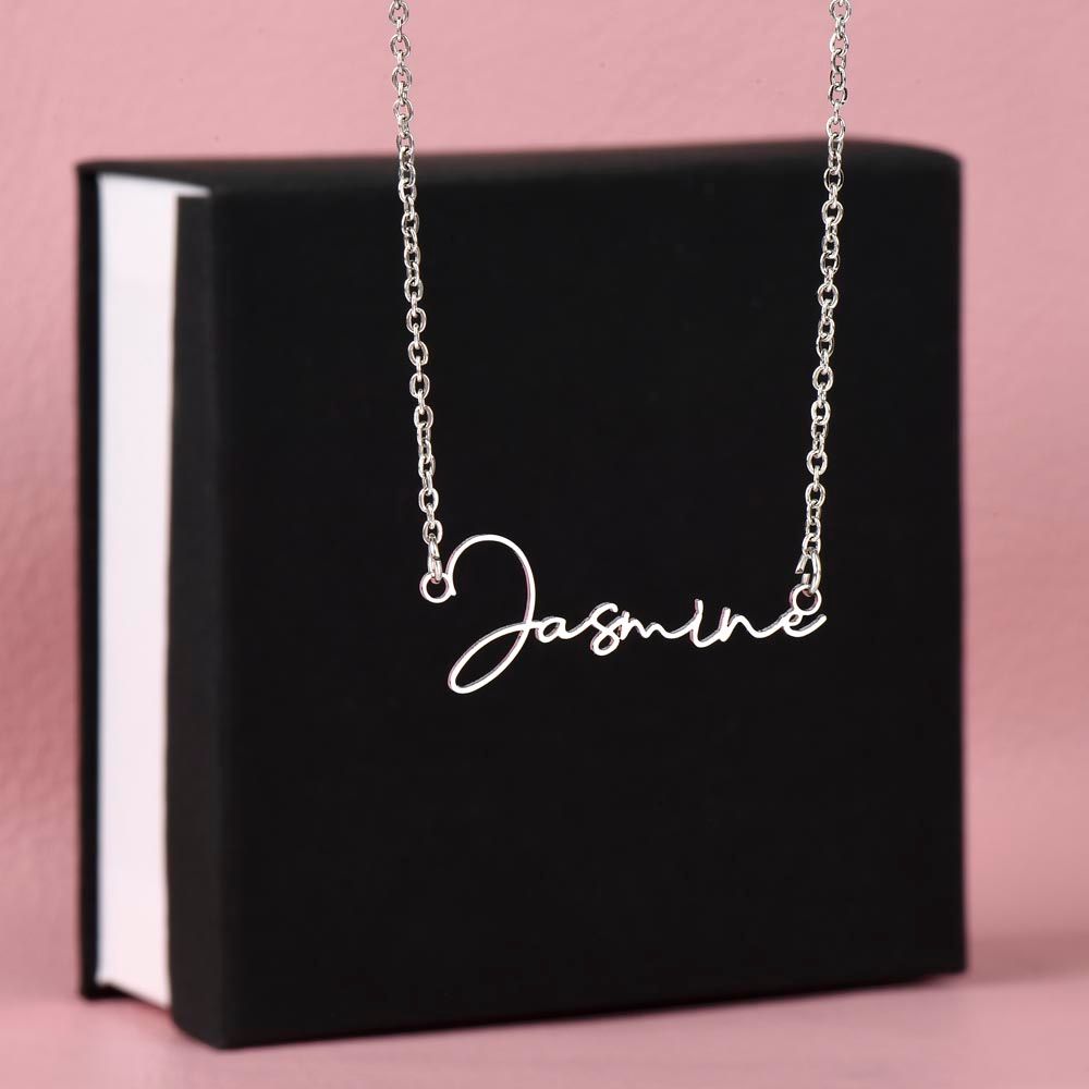 Signature Script Name Necklace -Stainless Steel or 18k Gold