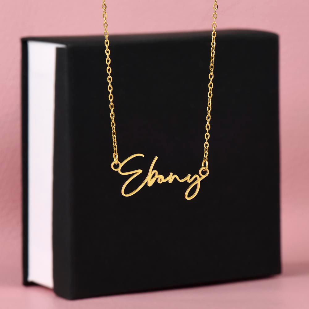 Signature Script Name Necklace -Stainless Steel or 18k Gold