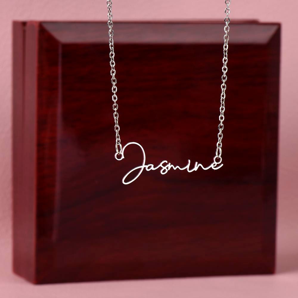 Signature Script Name Necklace -Stainless Steel or 18k Gold