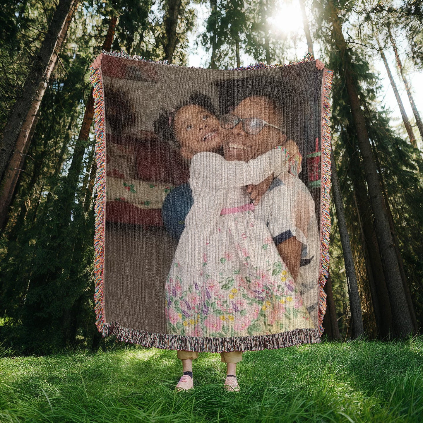 Personalized Woven Blanket - Vertical Photo