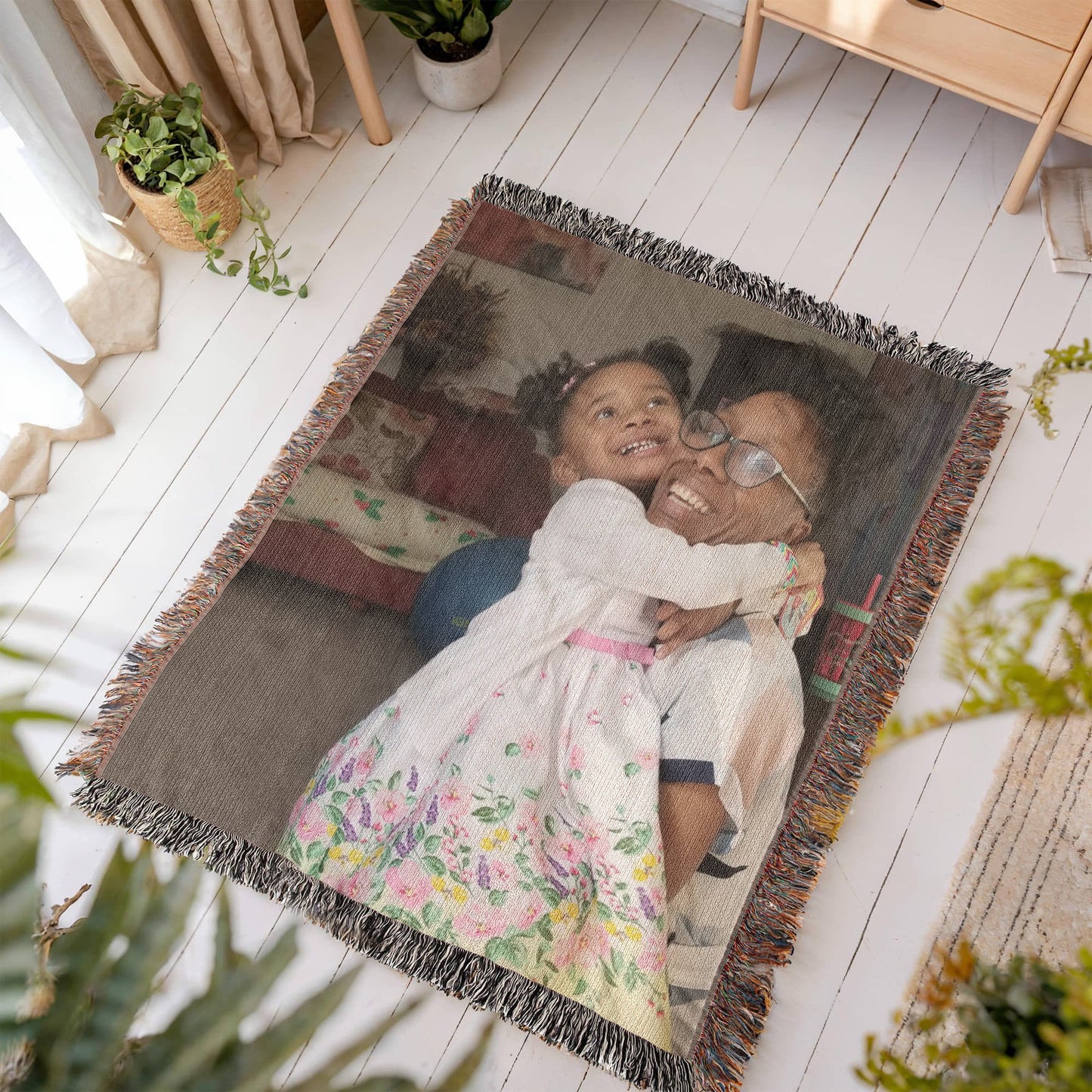 Personalized Woven Blanket - Vertical Photo