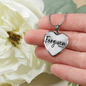 "Forgiven" Heart Shaped Pendant ~ 1 John 1:9