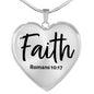 "Faith" Heart Shaped Pendant - Romans 10:17