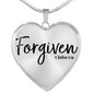 "Forgiven" Heart Shaped Pendant ~ 1 John 1:9