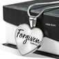"Forgiven" Heart Shaped Pendant ~ 1 John 1:9