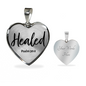 "Healed" Heart Shaped Pendant - Psalm 30:2