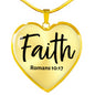 "Faith" Heart Shaped Pendant - Romans 10:17