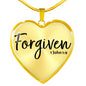 "Forgiven" Heart Shaped Pendant ~ 1 John 1:9