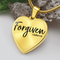 "Forgiven" Heart Shaped Pendant ~ 1 John 1:9