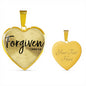 "Forgiven" Heart Shaped Pendant ~ 1 John 1:9