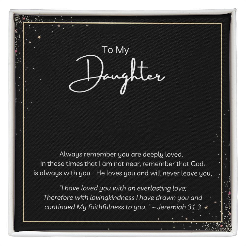To My Daughter Customized Name Necklace on Christian Message Card