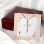 "At the Cross" 14k Gold Finish Cross with Gift Box