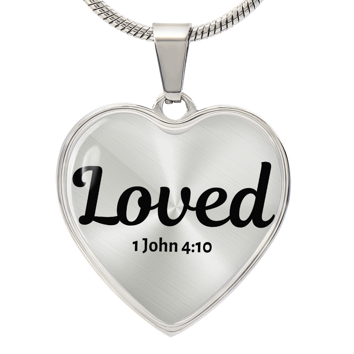 1 John 4:10 Scripture Necklace Pendant 