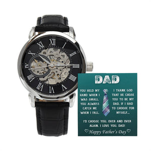 Openwork Watch - Father's Day Gift to Dad - Christian Message Card
