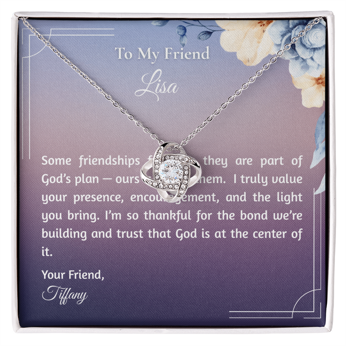 Friend Gift Love Bow Necklace and 