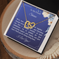 Customized Friend Gift Interlocked Hearts Pendant with "Supportive Friend" Message Card