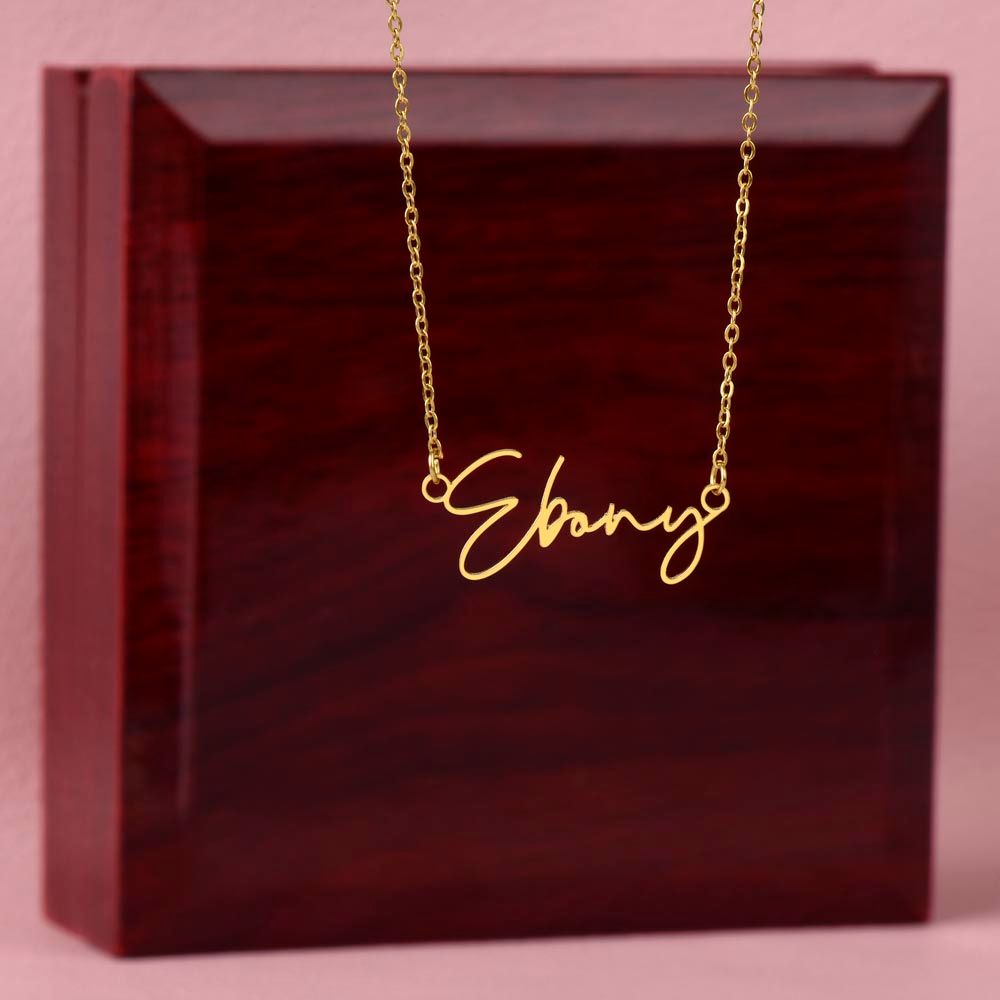 Signature Script Name Necklace -Stainless Steel or 18k Gold