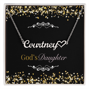 Personalized Name Necklace With Heart - For Women