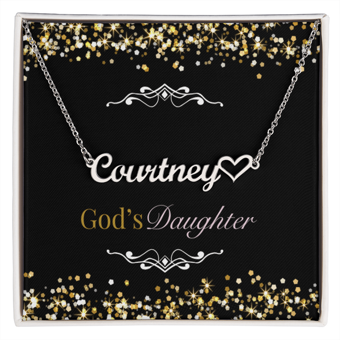 Personalized Name Necklace With Heart - For Women