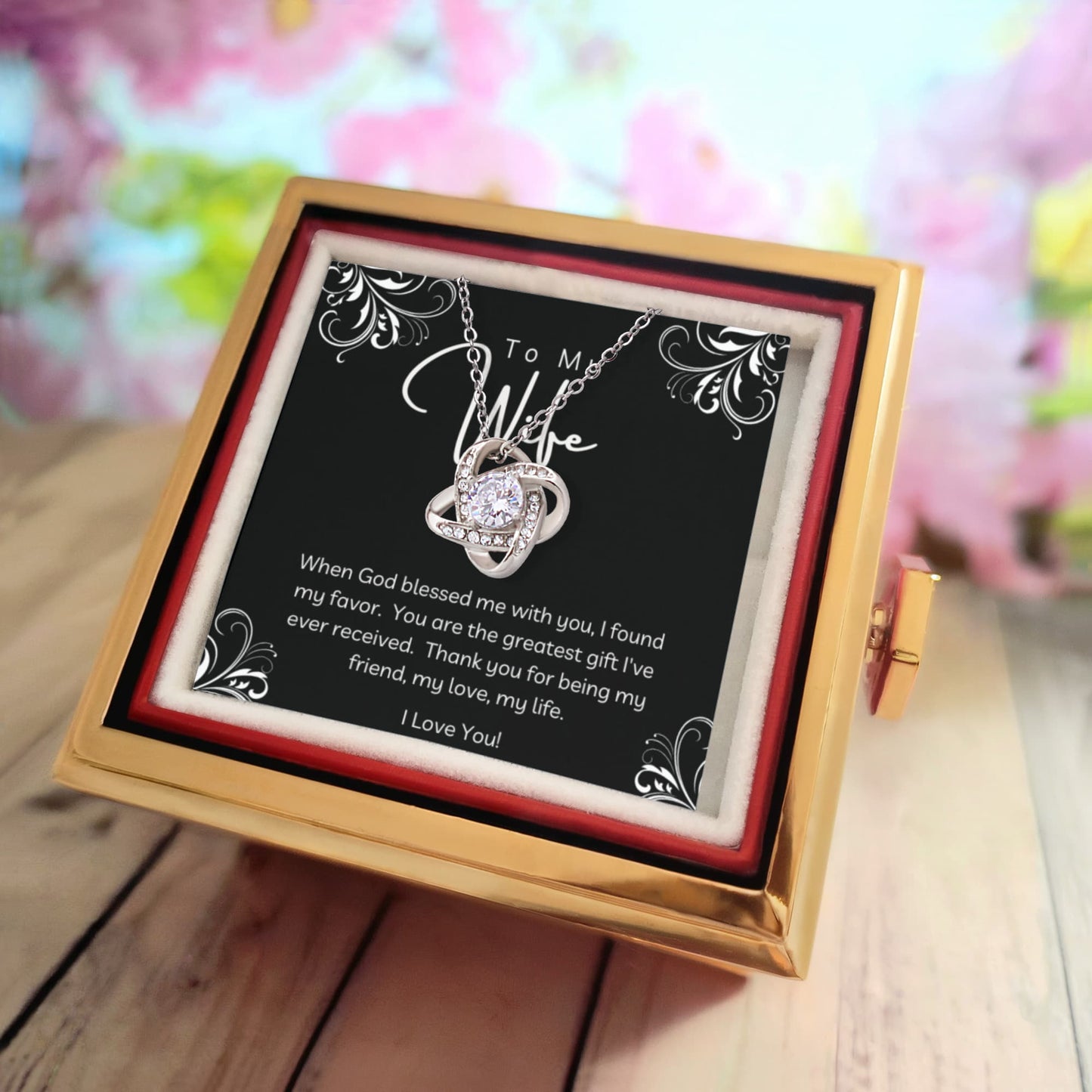 To My Wife - Christian Gift with Rotating Rose Gift Box