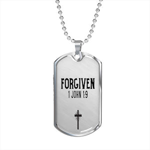 "Forgiven" Scripture Dog Tag - 1 John 1:9