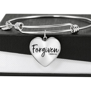 "Forgiven" Charm Bracelet - 1 John 1:9