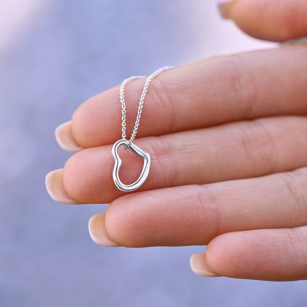 To My Un-biological Sister - Delicate Heart Pendant - 14k or 18k Gold
