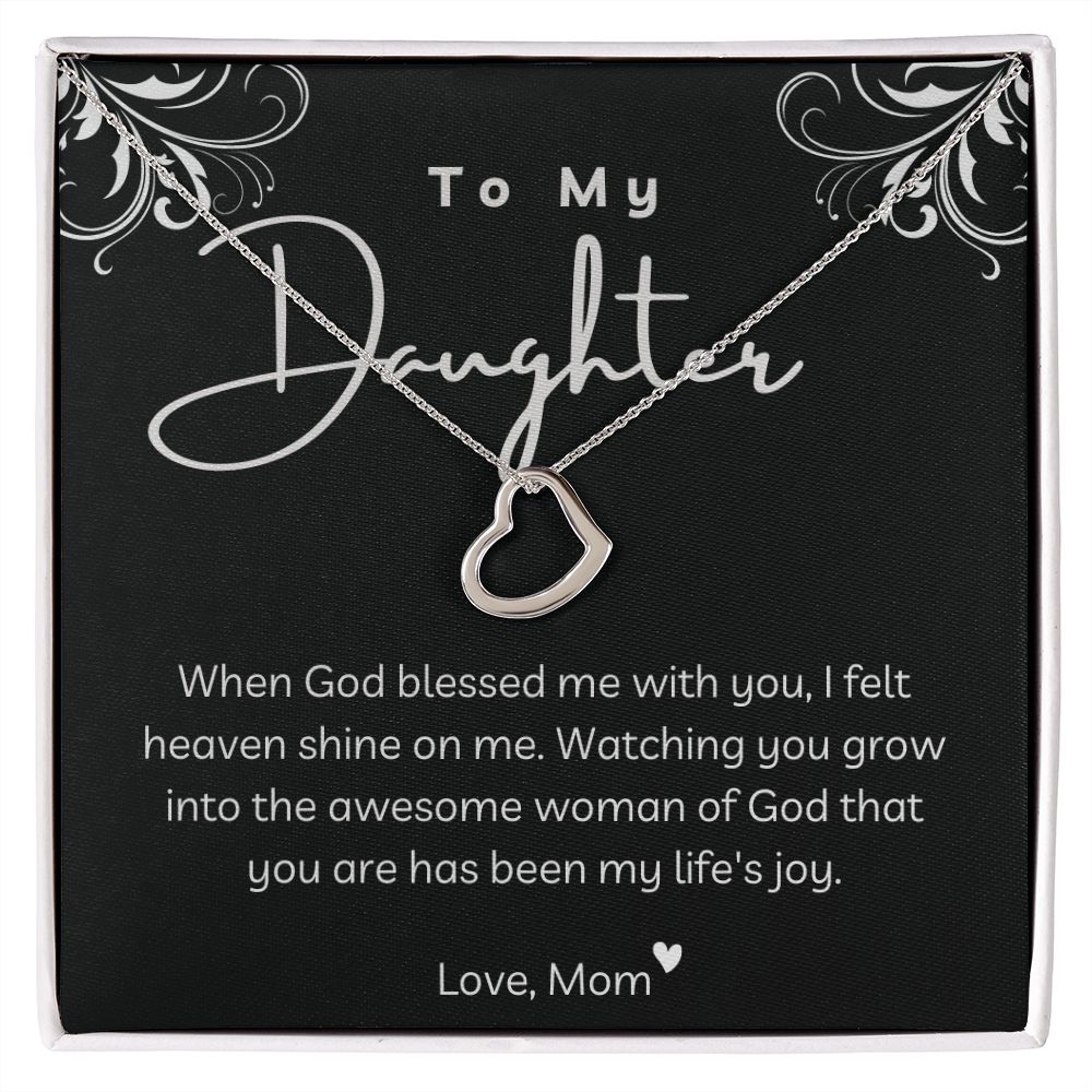 To My Daughter - Delicate Heart Pendant - 14k & 18k Gold