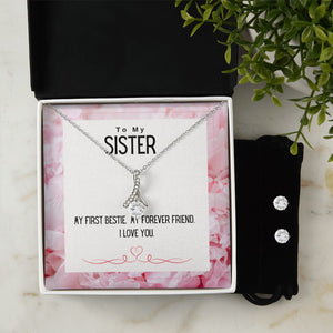 My Sister. My Friend.  Alluring Beauty Necklace & Earring Set - 14k Gold