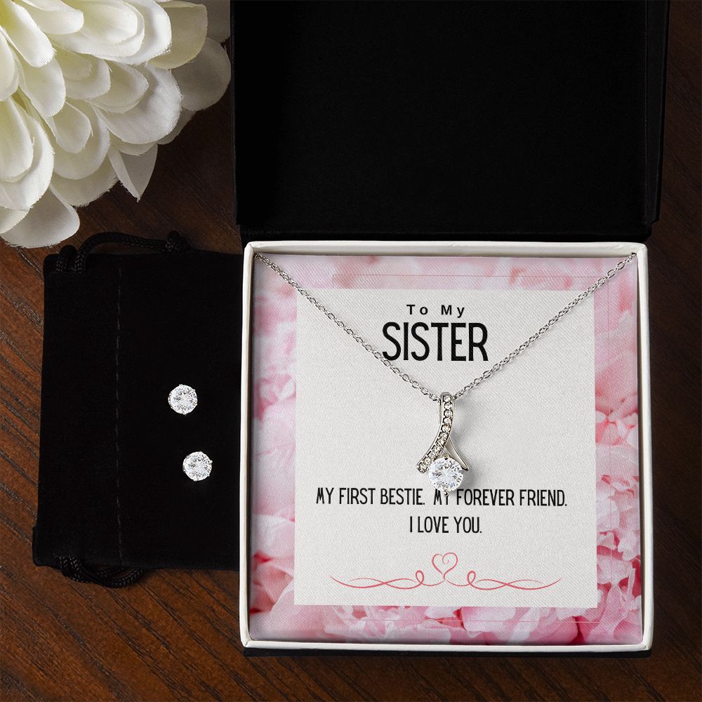 My Sister. My Friend.  Alluring Beauty Necklace & Earring Set - 14k Gold