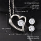 To My Daughter, Love Mom - Forever Love Necklace & Earring Set - 14k White Gold