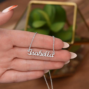 Customized Name Necklace with Gold Sparkle Message Card