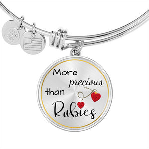"Precious Rubies" Round Charm Bracelet