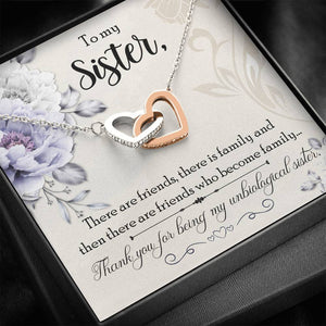 Sister Friend Locked Hearts Pendant with card