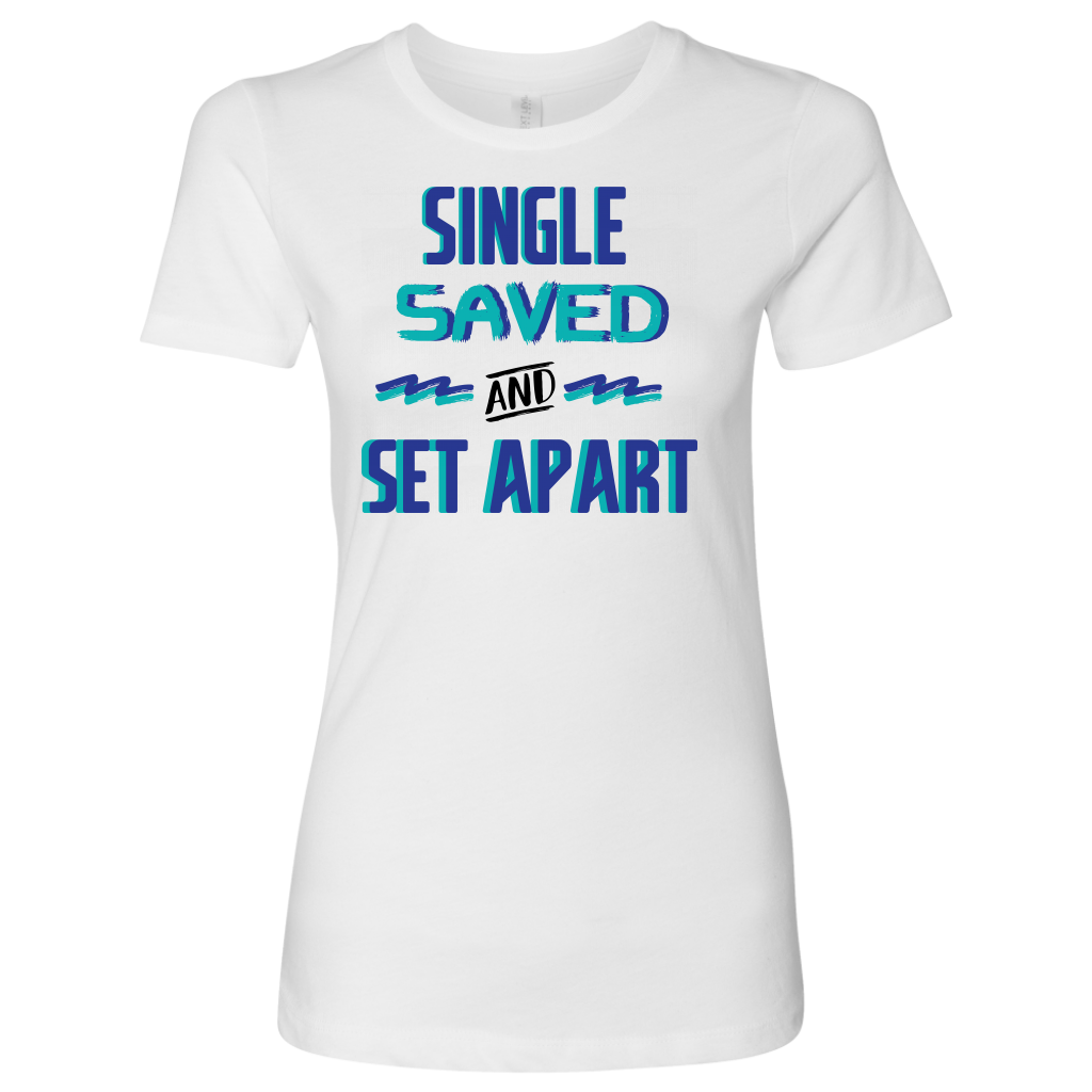 Single, Saved and Set Apart Scoop Neck Tee - White